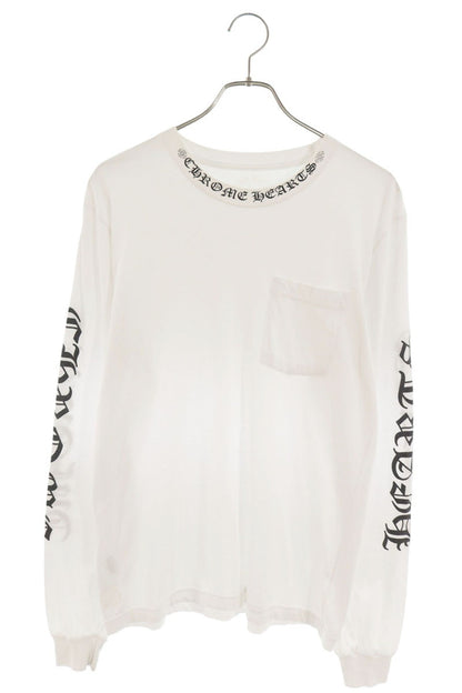 Chrome Hearts Neck Logo Print Long Sleeve Tee White Size M