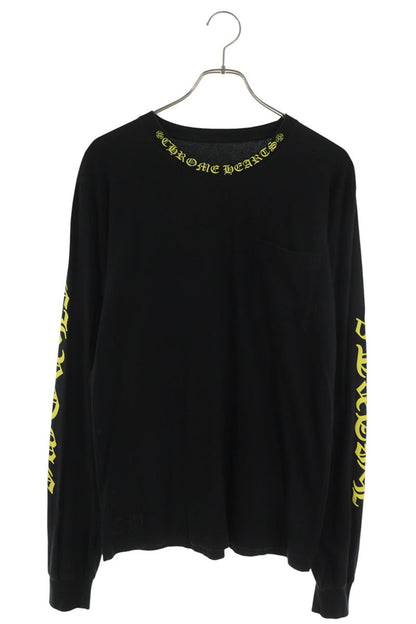 Chrome Hearts Neck Logo Print Long Sleeve Tee Black/Yel Size M