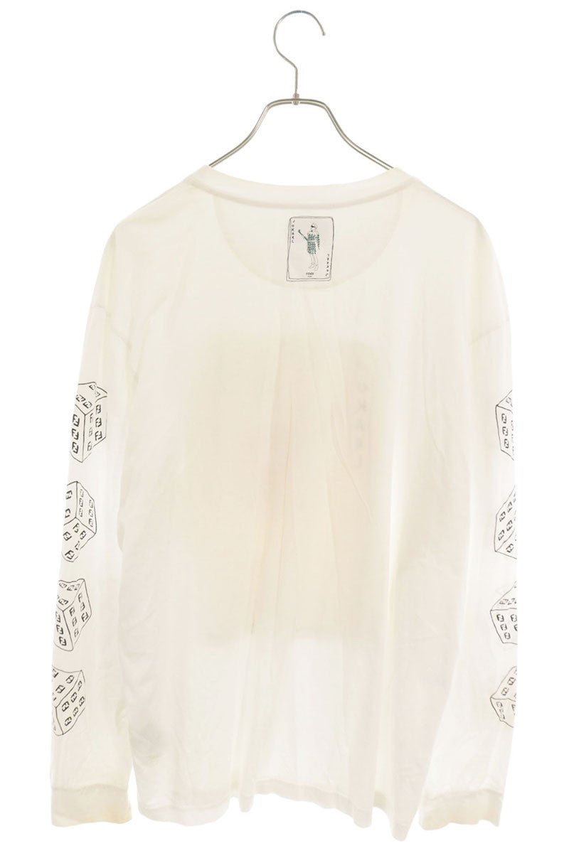 FENDI Playing Card Print Long Sleeve Tee Size L