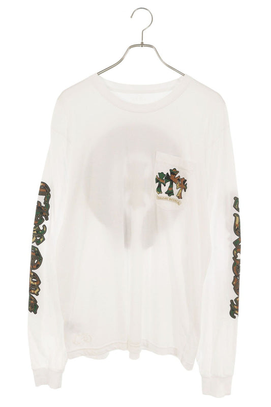 Chrome Hearts Camo Horseshoe Print Long Sleeve Tee White/Grn Size L