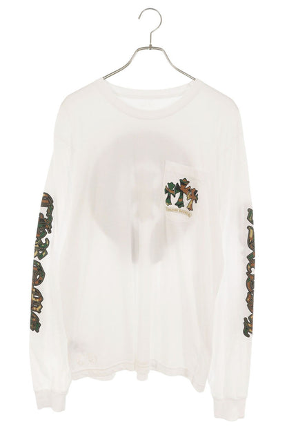 Chrome Hearts Camo Horseshoe Print Long Sleeve Tee White/Grn Size L