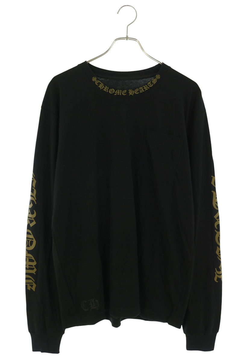 Chrome Hearts Neck Logo Arm Print Long Sleeve Tee Black/Green Size L