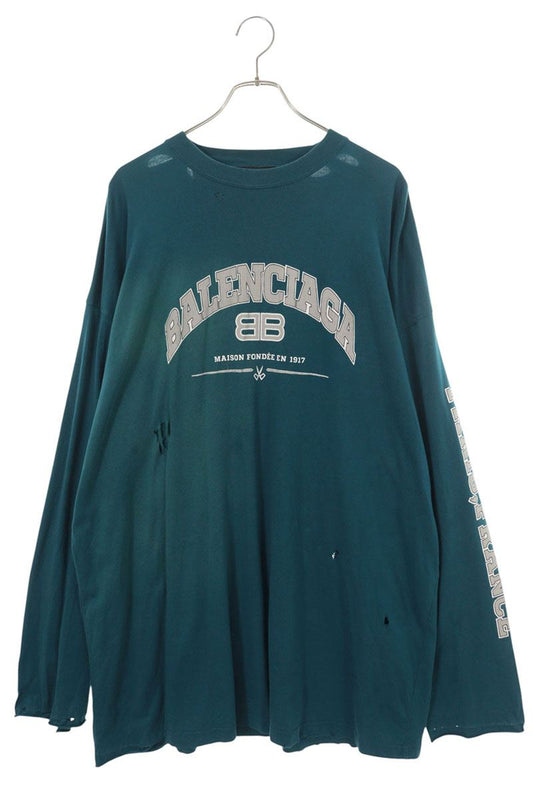 BALENCIAGA 22SS Vintage Distressed Long Sleeve Shirt Size 4
