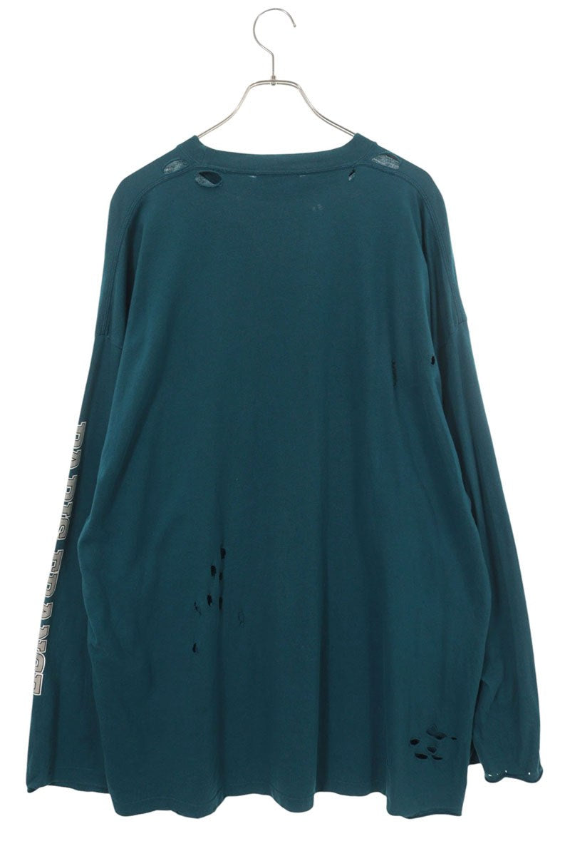BALENCIAGA 22SS Vintage Distressed Long Sleeve Shirt Size 4