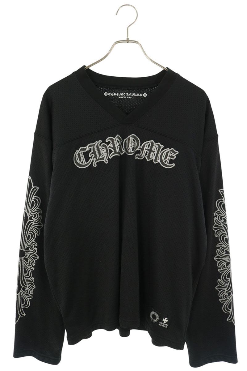 Chrome Hearts Mesh Warm Up Jersey CH Print Long Sleeve Shirt Size L