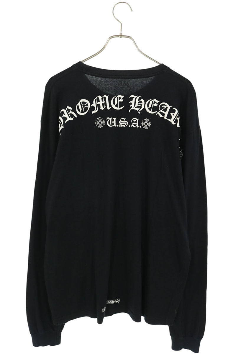 Chrome Hearts Scroll Label Back Print Long Sleeve Shirt Black Size XL