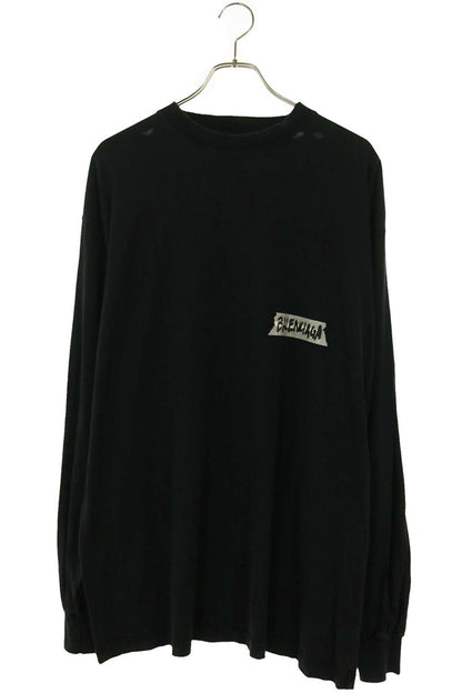 BALENCIAGA Mask Tape Oversized Long Sleeve Shirt Size S