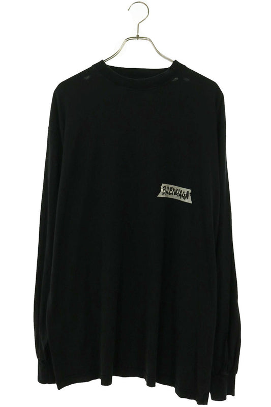 BALENCIAGA Mask Tape Oversized Long Sleeve Shirt Size S