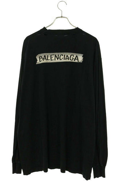 BALENCIAGA Mask Tape Oversized Long Sleeve Shirt Size S