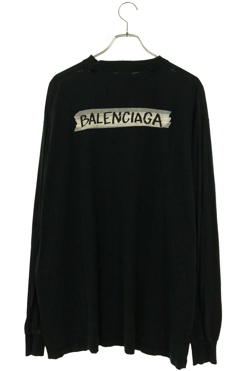 BALENCIAGA Mask Tape Oversized Long Sleeve Shirt Size S