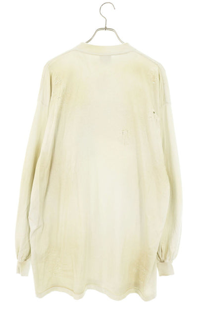 BALENCIAGA Distressed Patch Skater Long T-Shirt White Size 1