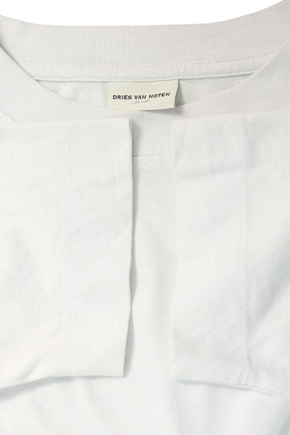 DRIES VAN NOTEN Crew Neck Cotton Long T-Shirt White Size S