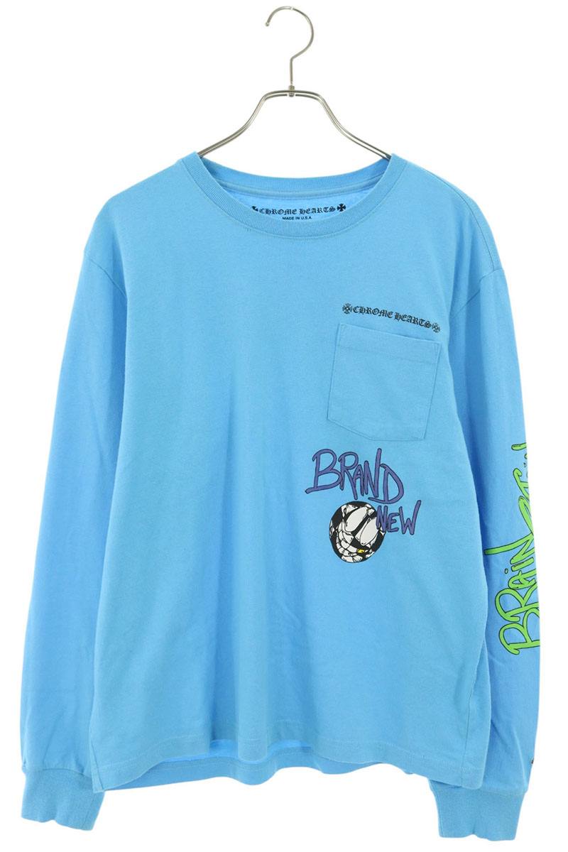 Chrome Hearts PPO BRAIN NEW Long Sleeve MATTY BOY T-Shirt Blue Size L