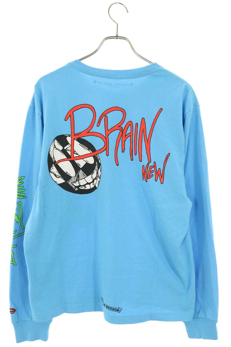 Chrome Hearts PPO BRAIN NEW Long Sleeve MATTY BOY T-Shirt Blue Size L