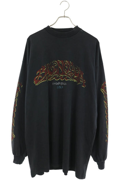 BALENCIAGA Black Print Long Sleeve T-Shirt Size 2