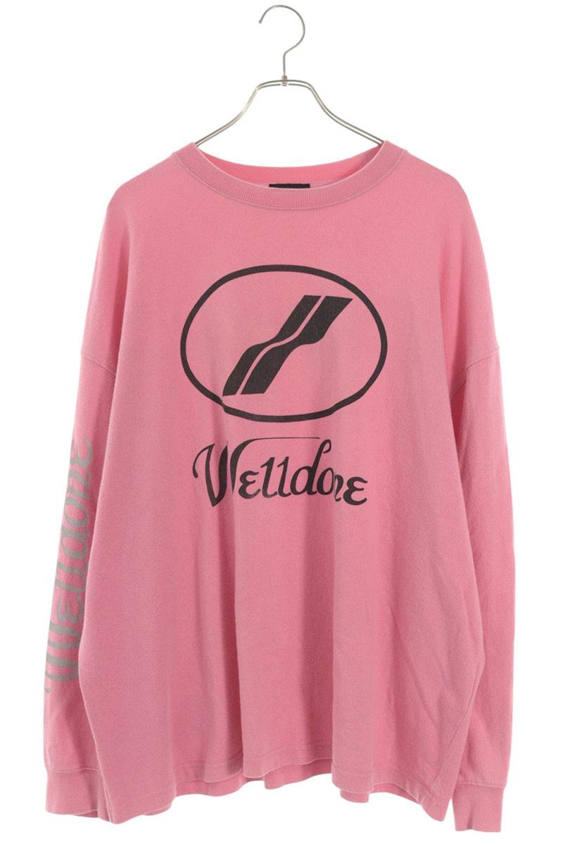 We11Done Logo Print Long Sleeve T-Shirt Pink Size M