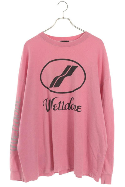 We11Done Logo Print Long Sleeve T-Shirt Pink Size M