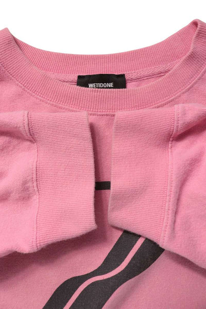 We11Done Logo Print Long Sleeve T-Shirt Pink Size M
