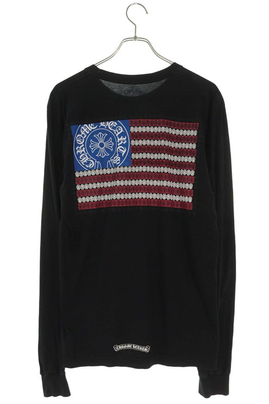 Chrome Hearts American Flag Print Long Sleeve T-Shirt Size M