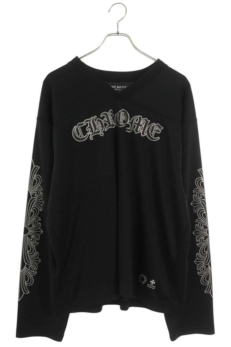 Chrome Hearts MESH WARM UP JERSEY Mesh Long Sleeve Tee Black Size L