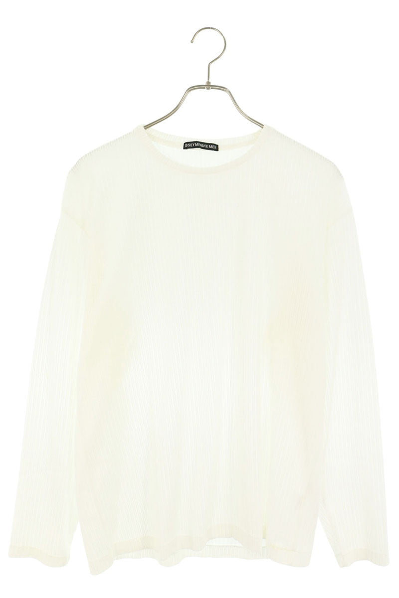 ISSEY MIYAKE MEN White Pleated Long Sleeve T-Shirt Size 3