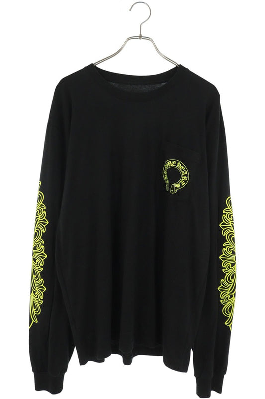 Chrome Hearts Floral Back Horseshoe Print Long Sleeve Tee Size XL