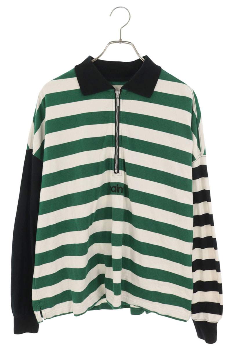 SAINT MICHAEL Striped Zip Long Sleeve Polo Size S