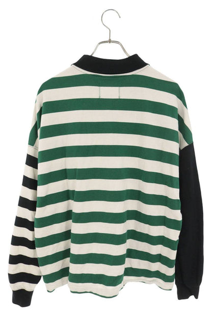 SAINT MICHAEL Striped Zip Long Sleeve Polo Size S