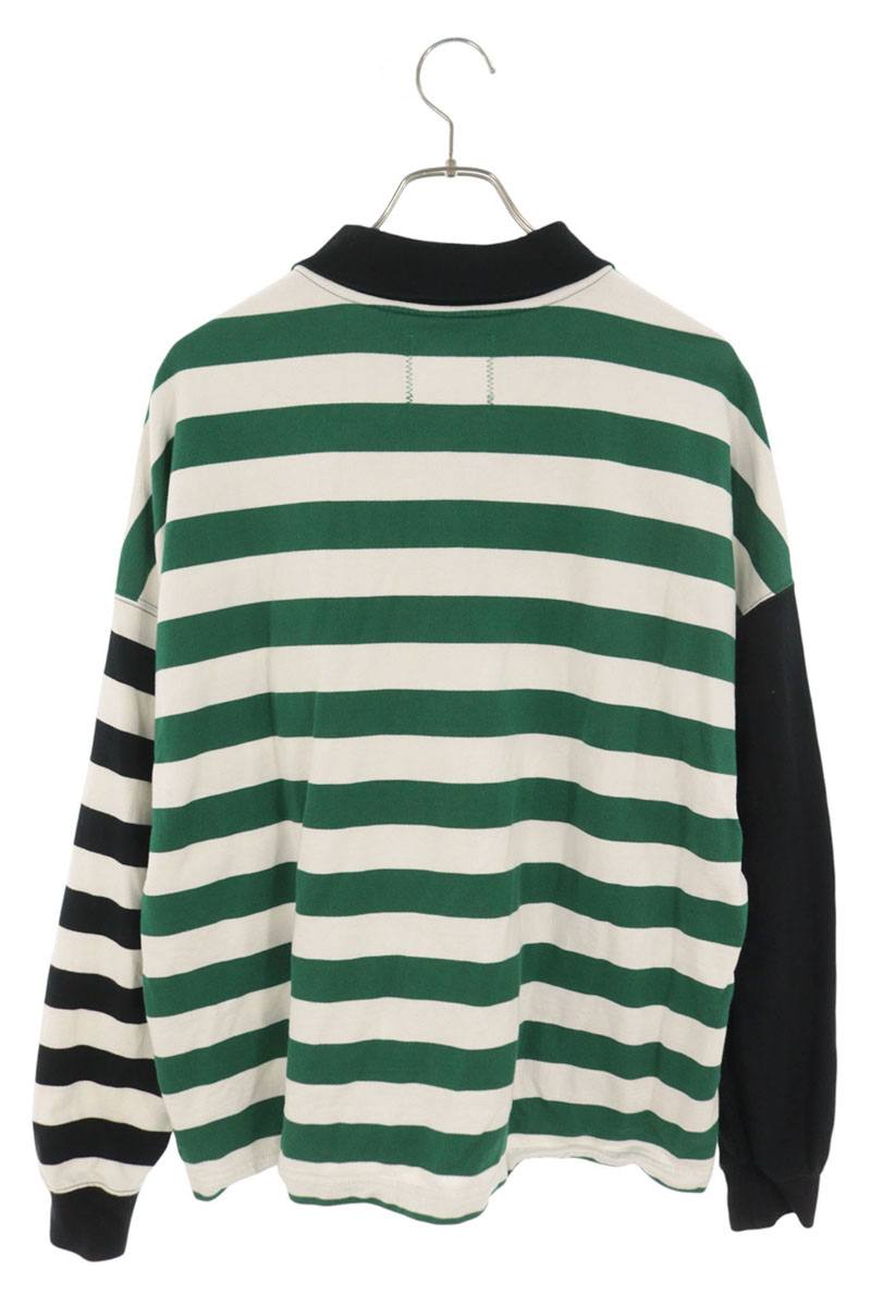 SAINT MICHAEL Striped Zip Long Sleeve Polo Size S