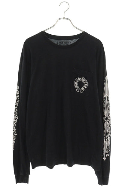 Chrome Hearts Back Horseshoe Floral Long Sleeve T-Shirt Black Size L