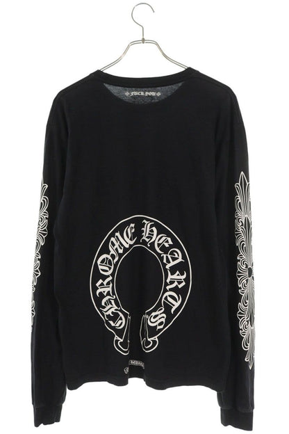 Chrome Hearts Back Horseshoe Floral Long Sleeve T-Shirt Black Size L