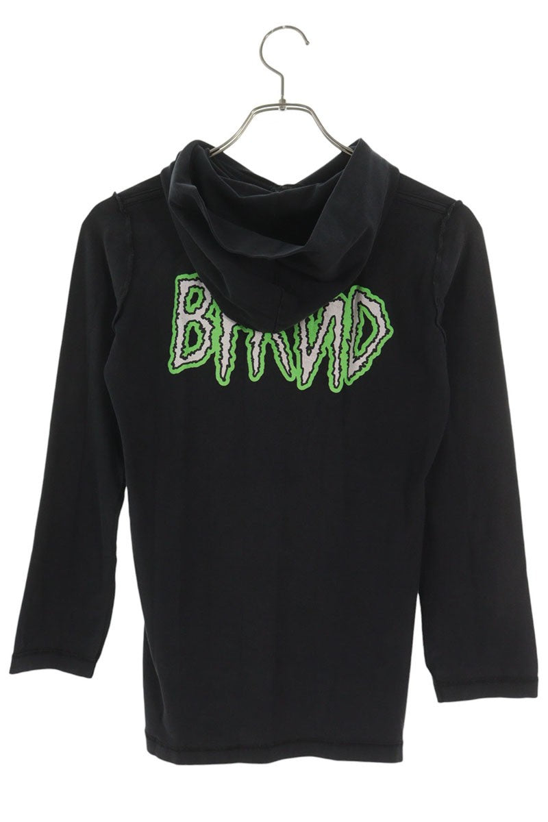 BALENCIAGA Inside Out Hooded Long Sleeve T-Shirt Black Size S