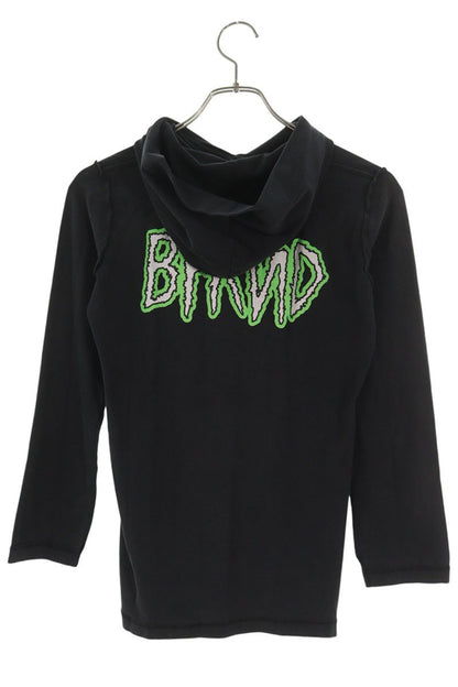 BALENCIAGA Inside Out Hooded Long Sleeve T-Shirt Black Size S