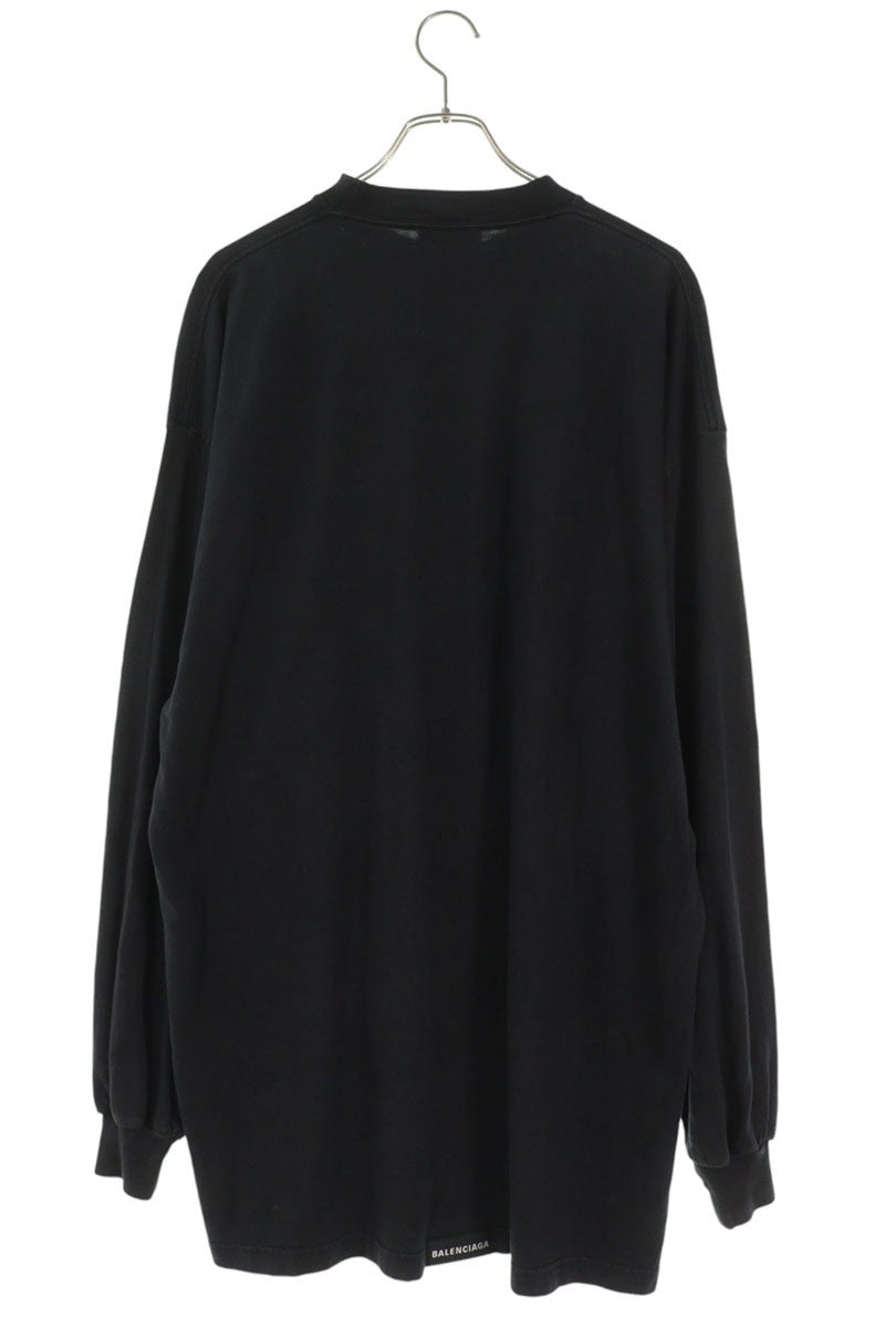 BALENCIAGA Back Label Oversized Long Sleeve T-Shirt Black Size 1