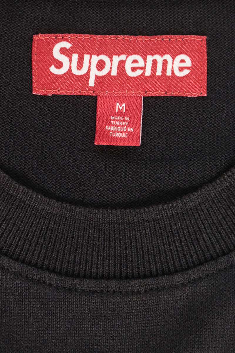 SUPREME 26SS Paneled Piping Crewneck T-Shirt Black Size M