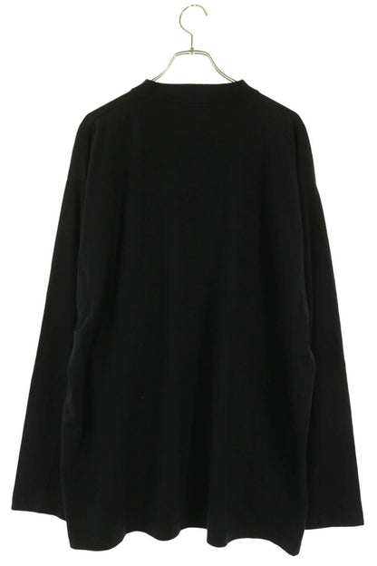 BALENCIAGA Paris Print Mockneck Long Sleeve T-Shirt Black Size 1