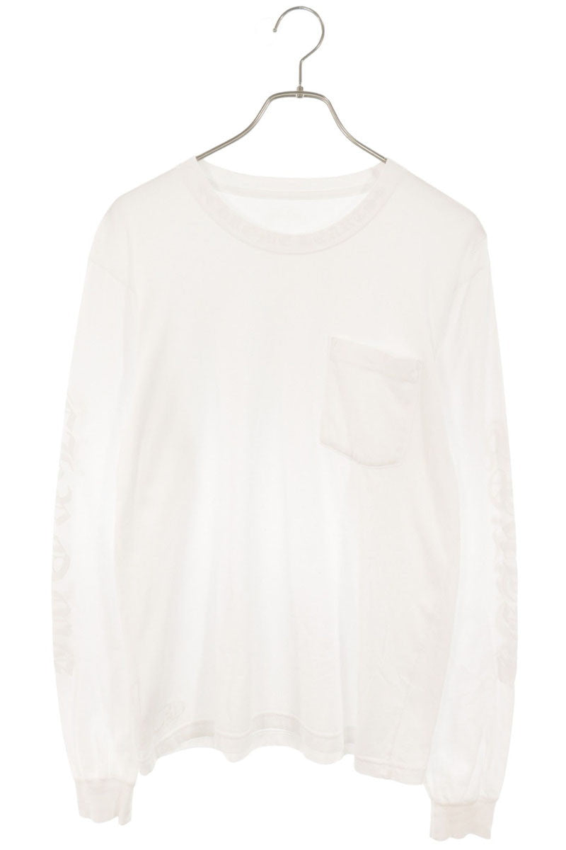 Chrome Hearts Neck Logo Print Long Sleeve T-Shirt White Size M