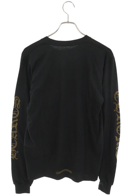 Chrome Hearts Neck Logo Print Long Sleeve Tee Black/Gold Size XL