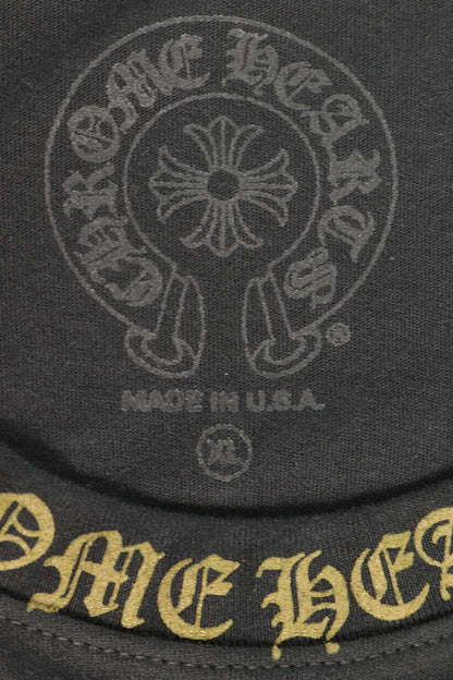 Chrome Hearts Neck Logo Print Long Sleeve Tee Black/Gold Size XL