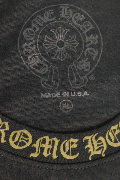Chrome Hearts Neck Logo Print Long Sleeve Tee Black/Gold Size XL