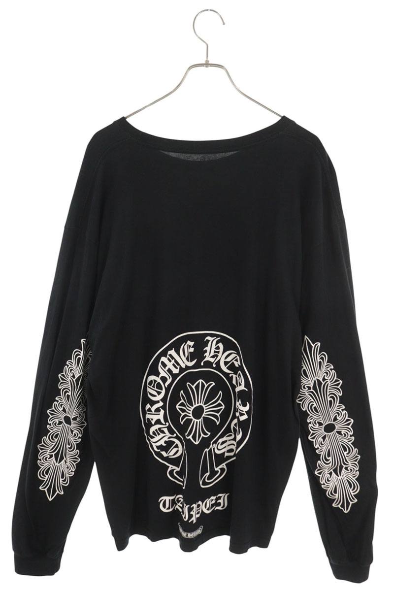 Chrome Hearts Taipei Horseshoe Long Sleeve Tee Black/White Size XXL