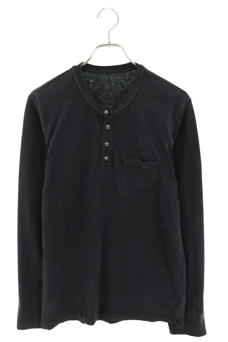 Chrome Hearts Long Sleeve HNLY BS Fleur Cross Patch Henley Size M