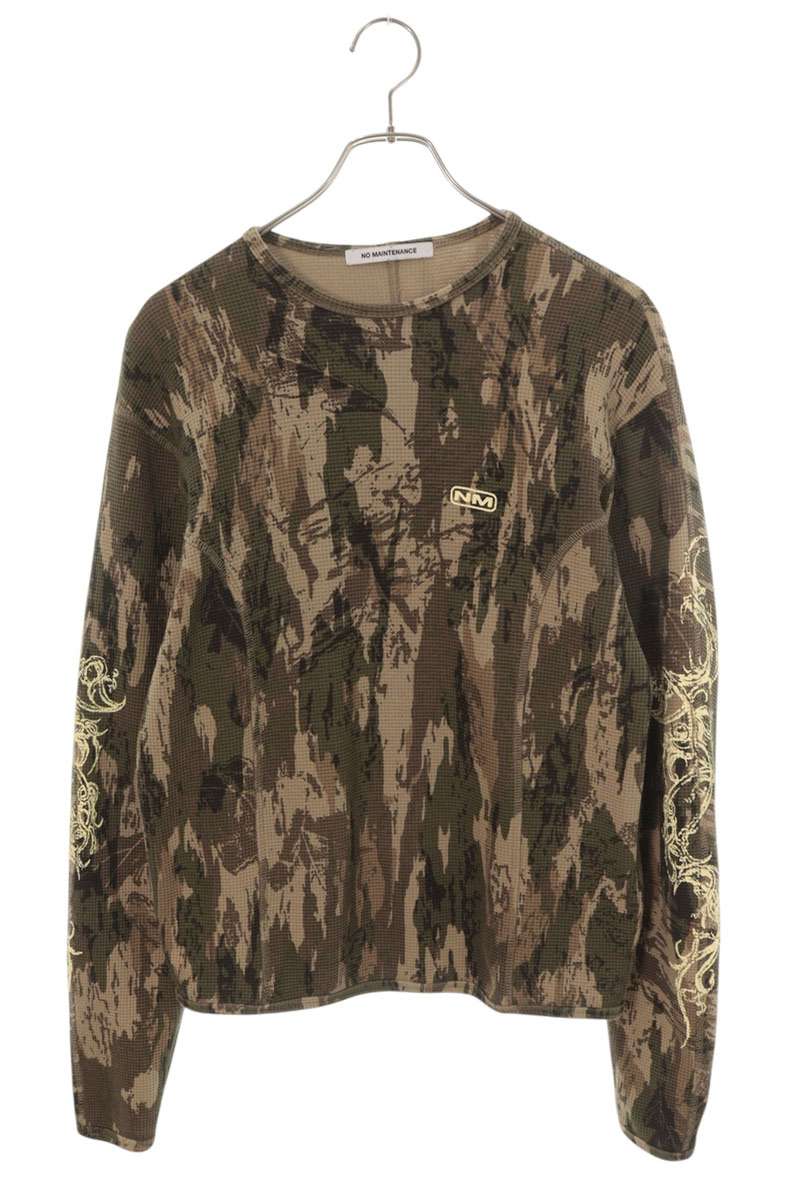 NO MAINTENANCE Camo Thermal Long Sleeve Tee Size S