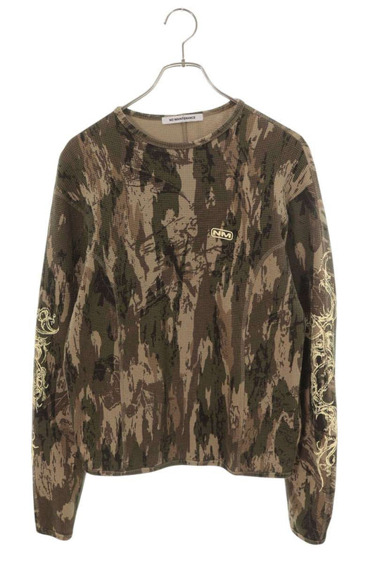 NO MAINTENANCE Camo Thermal Long Sleeve Tee Size S