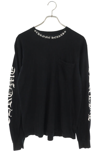 Chrome Hearts Neck Logo Print Long T-Shirt Black Size M