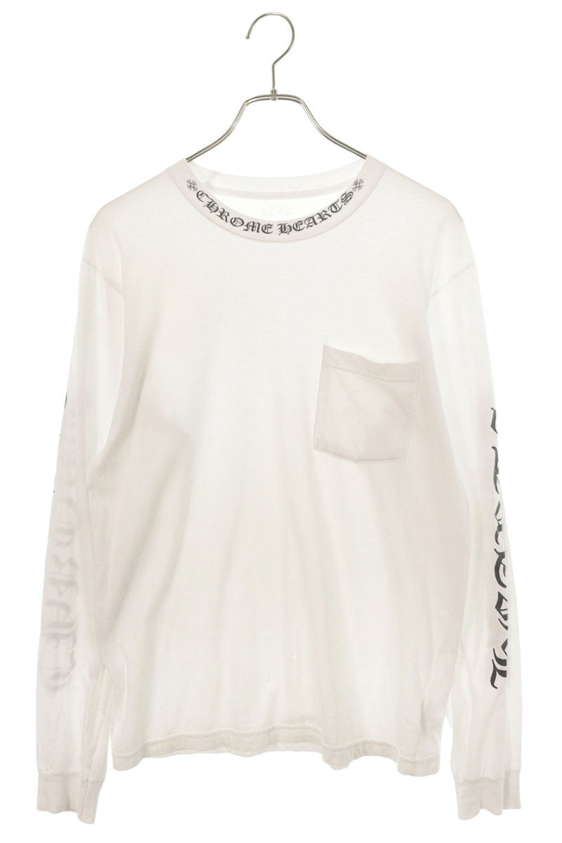 Chrome Hearts Sleeve Logo Cotton Long Sleeve T-Shirt White Size M
