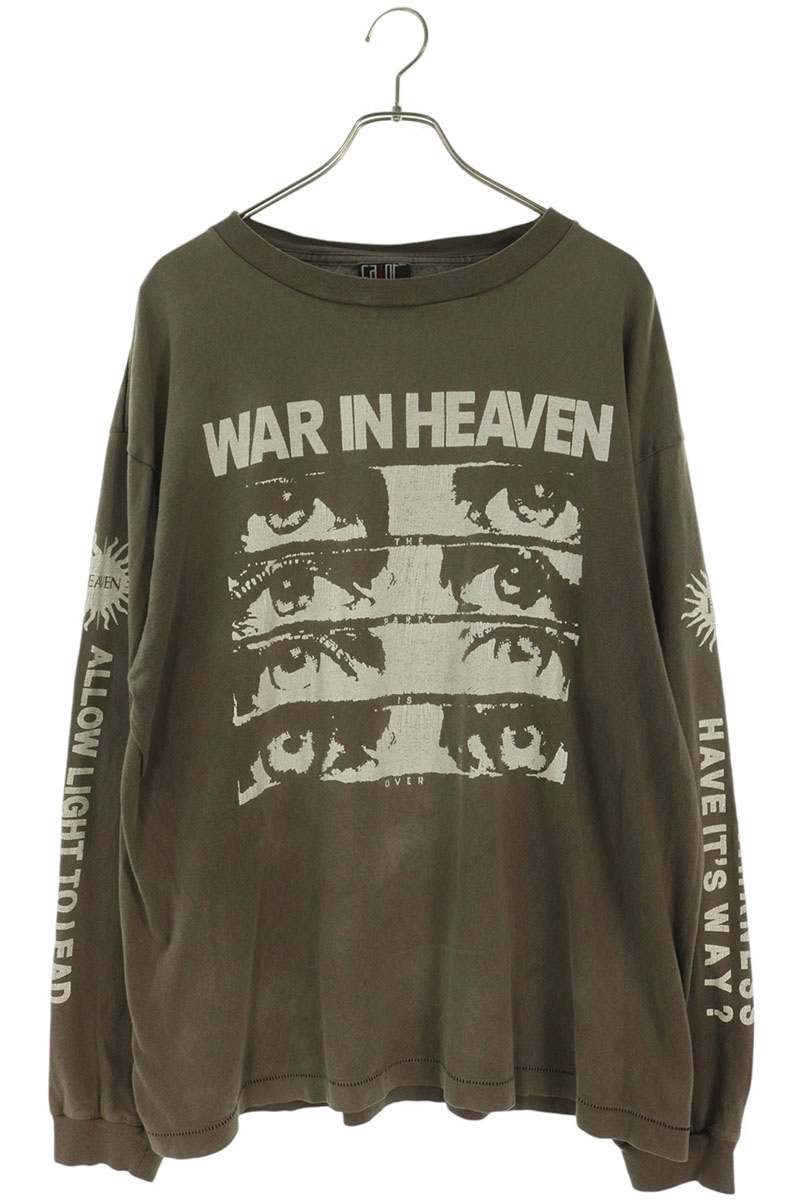 SAINT MICHAEL Eyes Print Vintage Long T-Shirt Gray Size XL