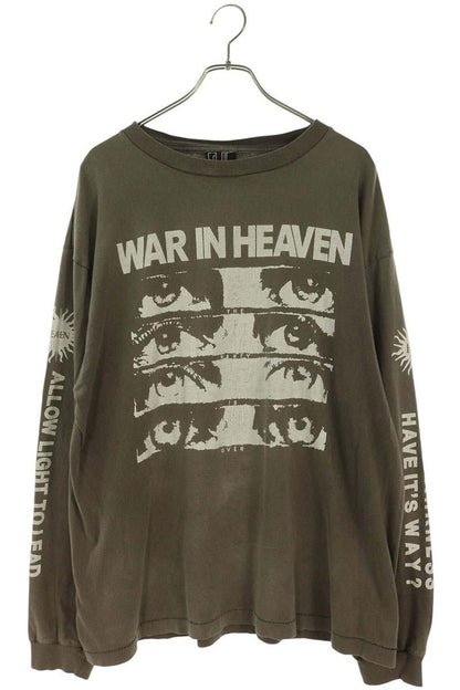SAINT MICHAEL Eyes Print Vintage Long T-Shirt Gray Size XL