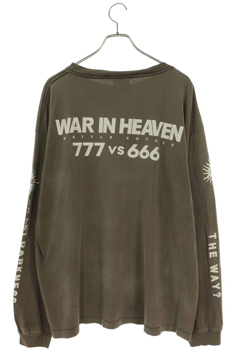 SAINT MICHAEL Eyes Print Vintage Long T-Shirt Gray Size XL