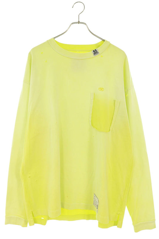 MIHARAYASUHIRO Sun Faded Distressed Long Sleeve Tee Yellow Size 46